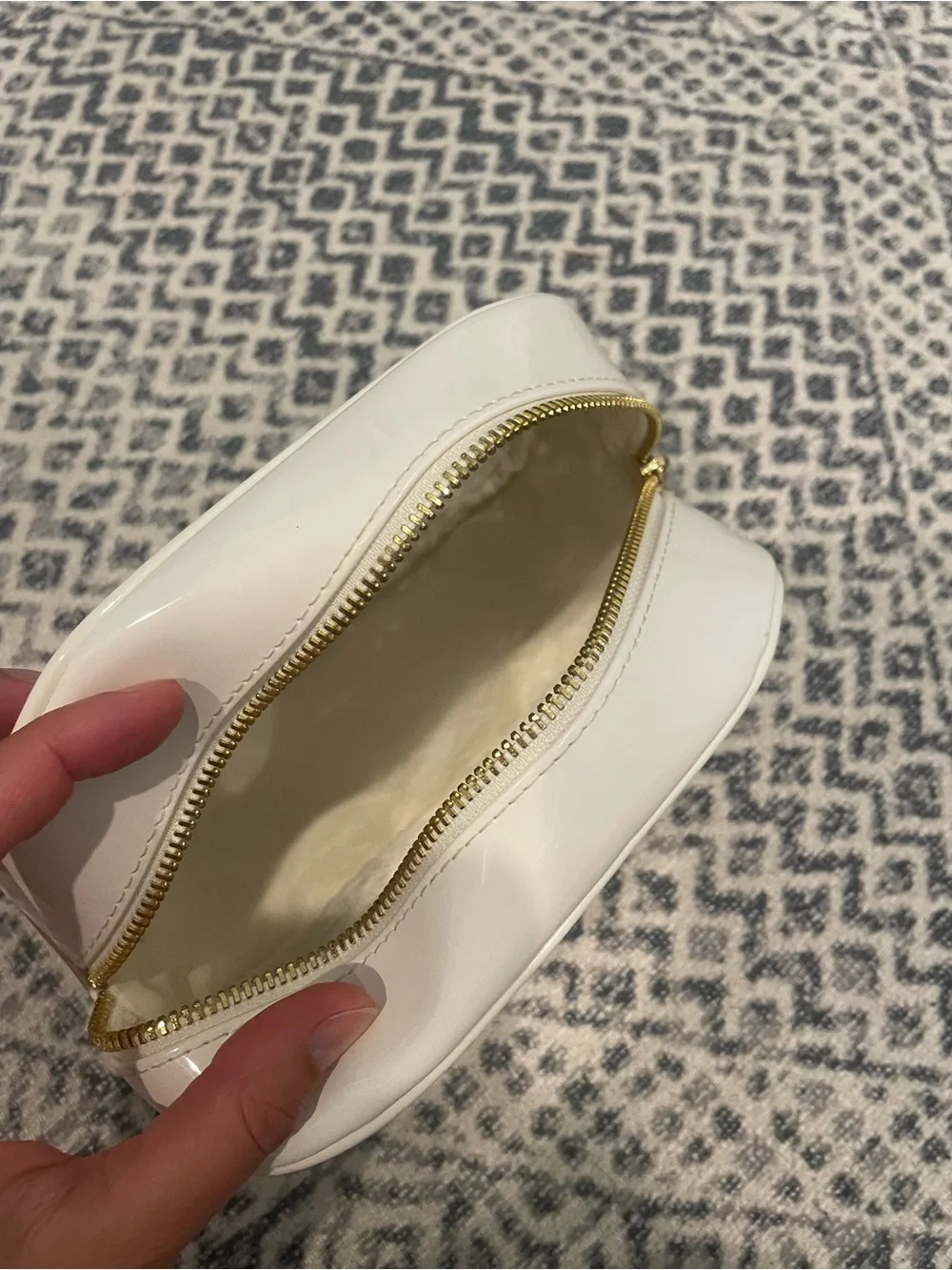 Tory Burch  Laser-Cut Cosmetic Pouch with Gold Zip